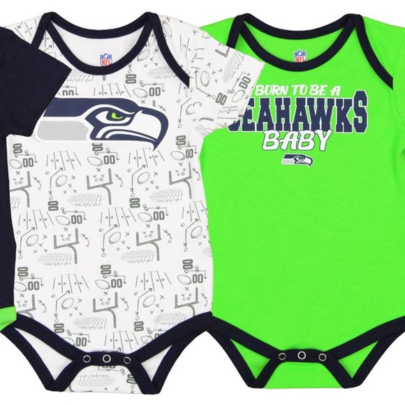 3 Pack Seattle Seahwaks Baby Creeper Set - Picture 2 of 2